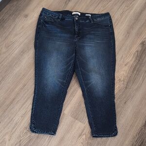 Angels Jeans Midnight Blue Cropped Denim Size 20w